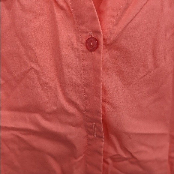 Basic Edition women’s button up top Orange‎ size  large - Picture 4 of 9
